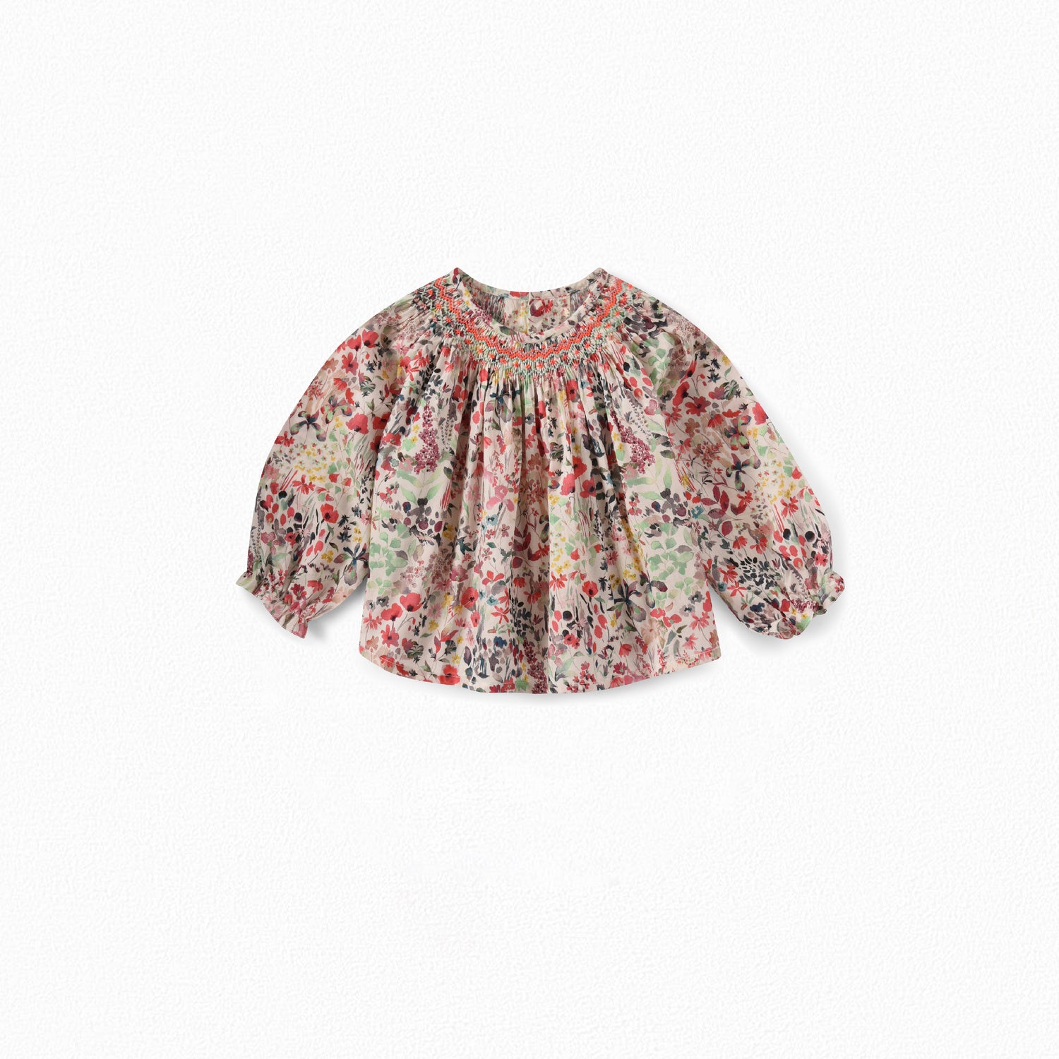 Blouse smockée tissu Liberty - Bonpoint vintage