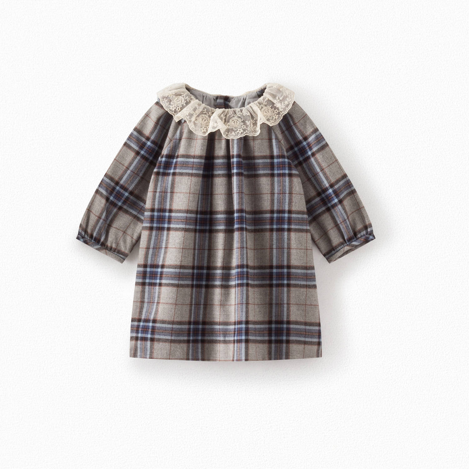 Robe à collerette en tulle  à carreaux - Bonpoint vintage