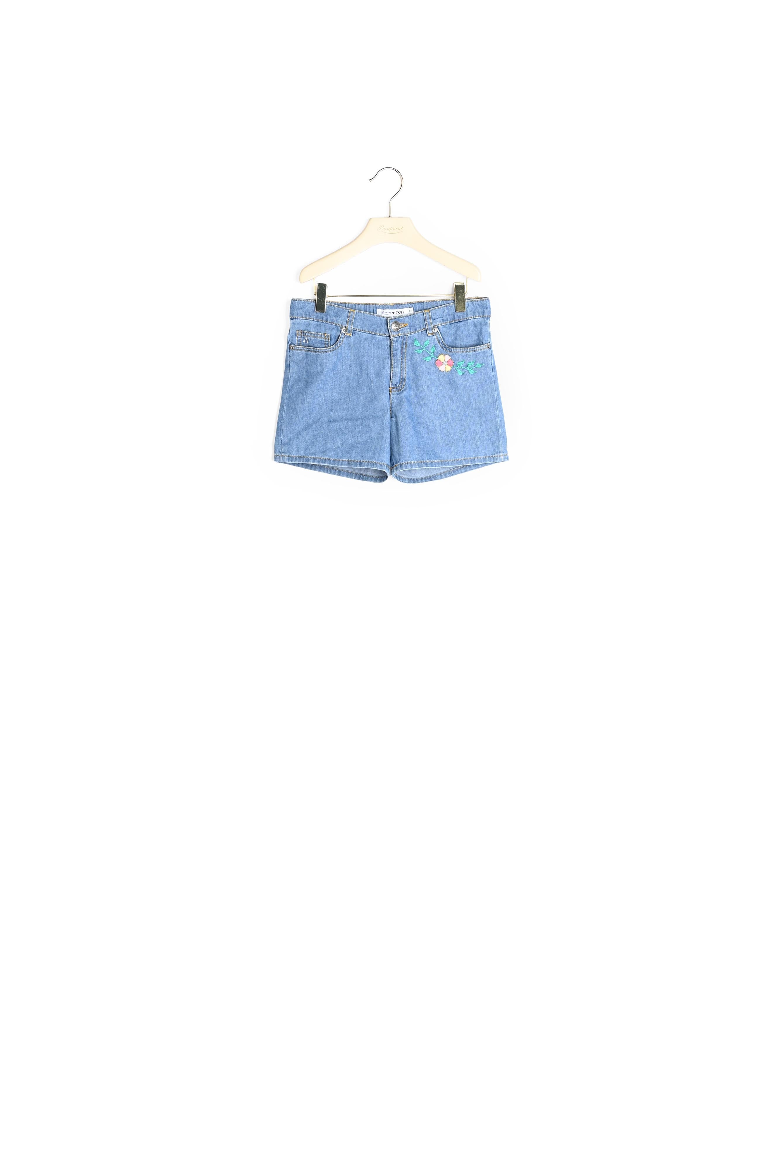 Short en denim rebrodé - Bonpoint vintage